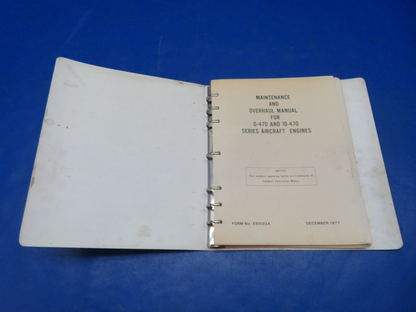 =ontinental O-470 Series Parts Catalog & Overhaul Manual P/N X-30023A (1024-198)