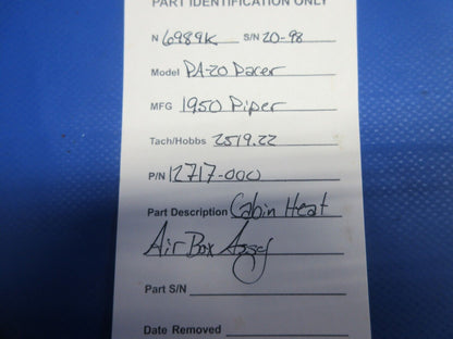 Piper PA-20 Pacer Cabin Heat Air Box P/N 12717-000 (1024-744)