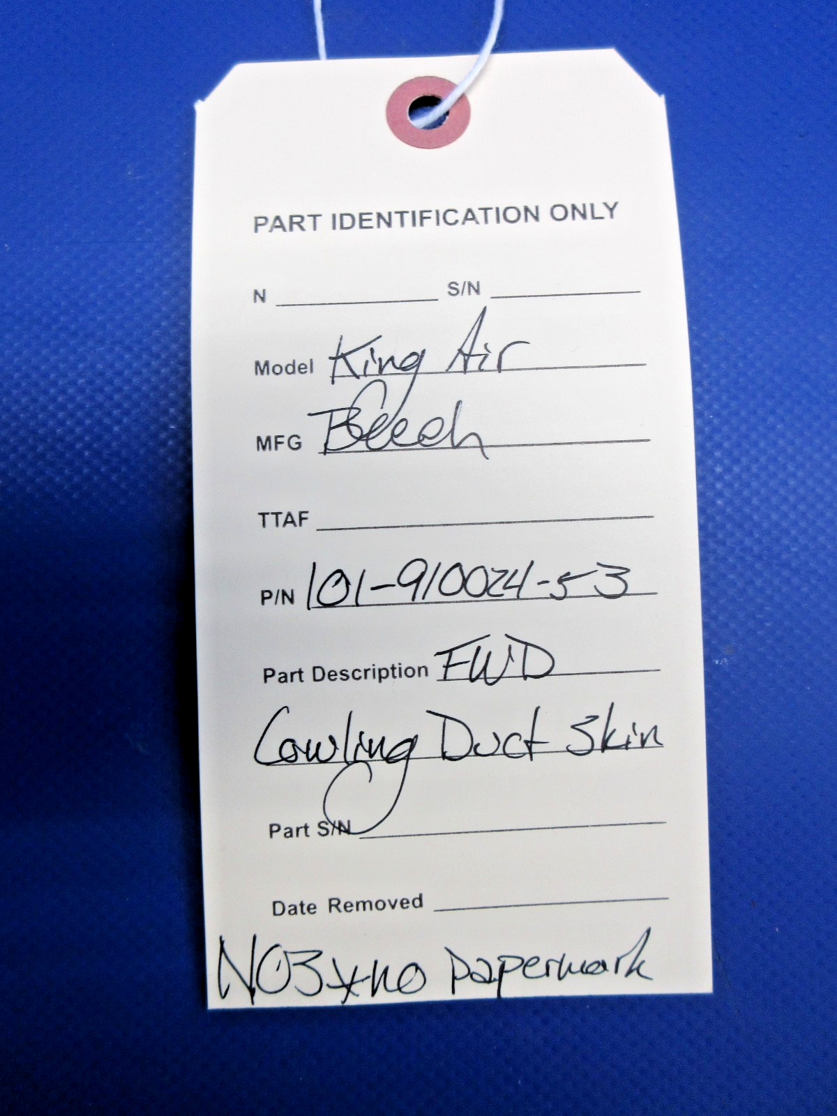 Beech King Air FWD Cowling Duct Skin P/N 101-910024-53 NOS (0326-746)13