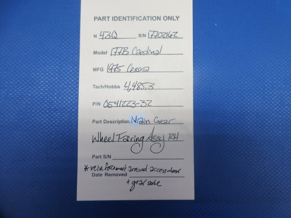 Cessna 177 / 177B Cardinal Main Gear Wheel Fairing Assy RH 0541223-32 (0924-712)