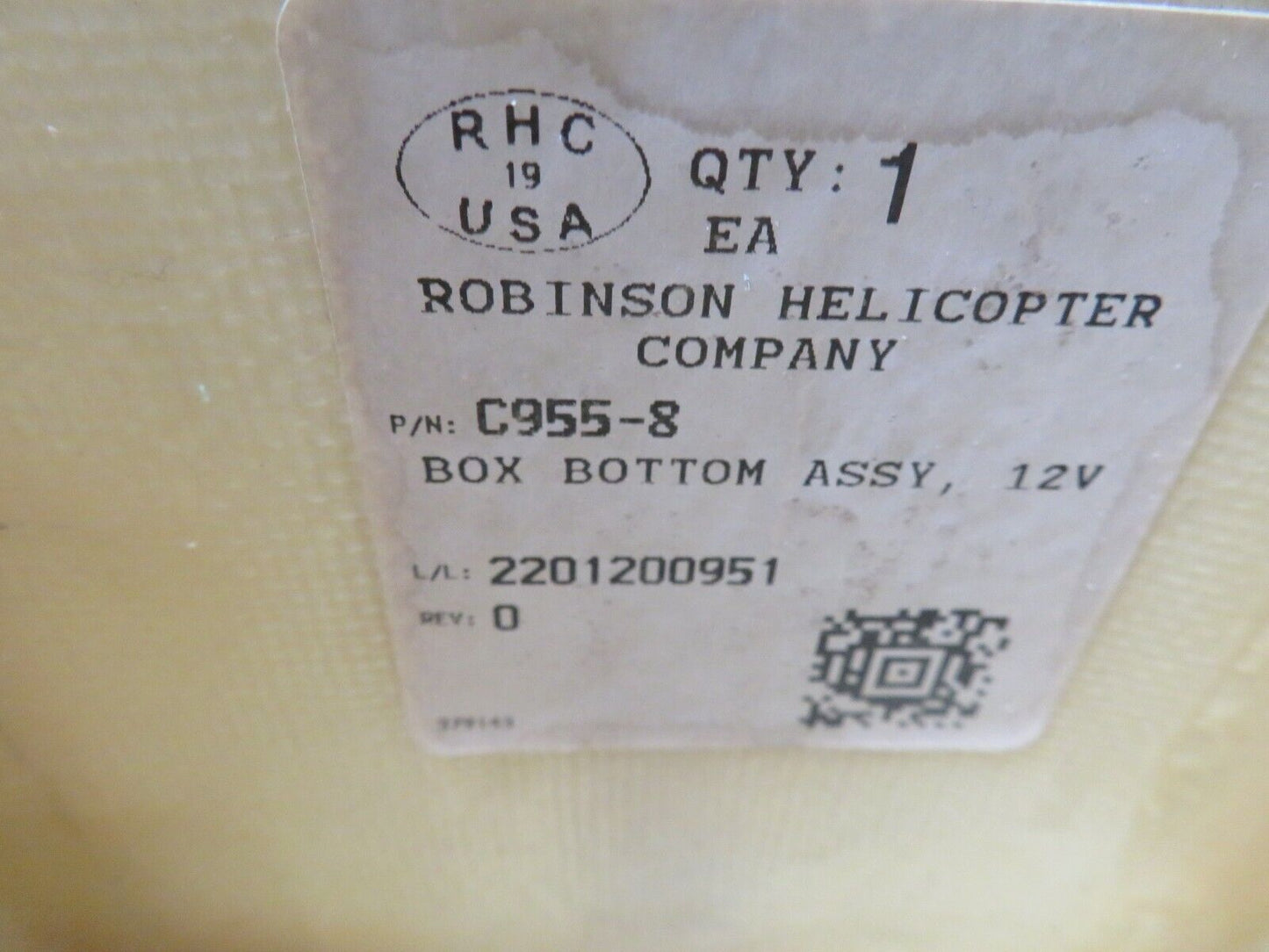 Robinson R44 Raven II Helicopter Battery Box Assembly P/N C955-8 (0724-875)