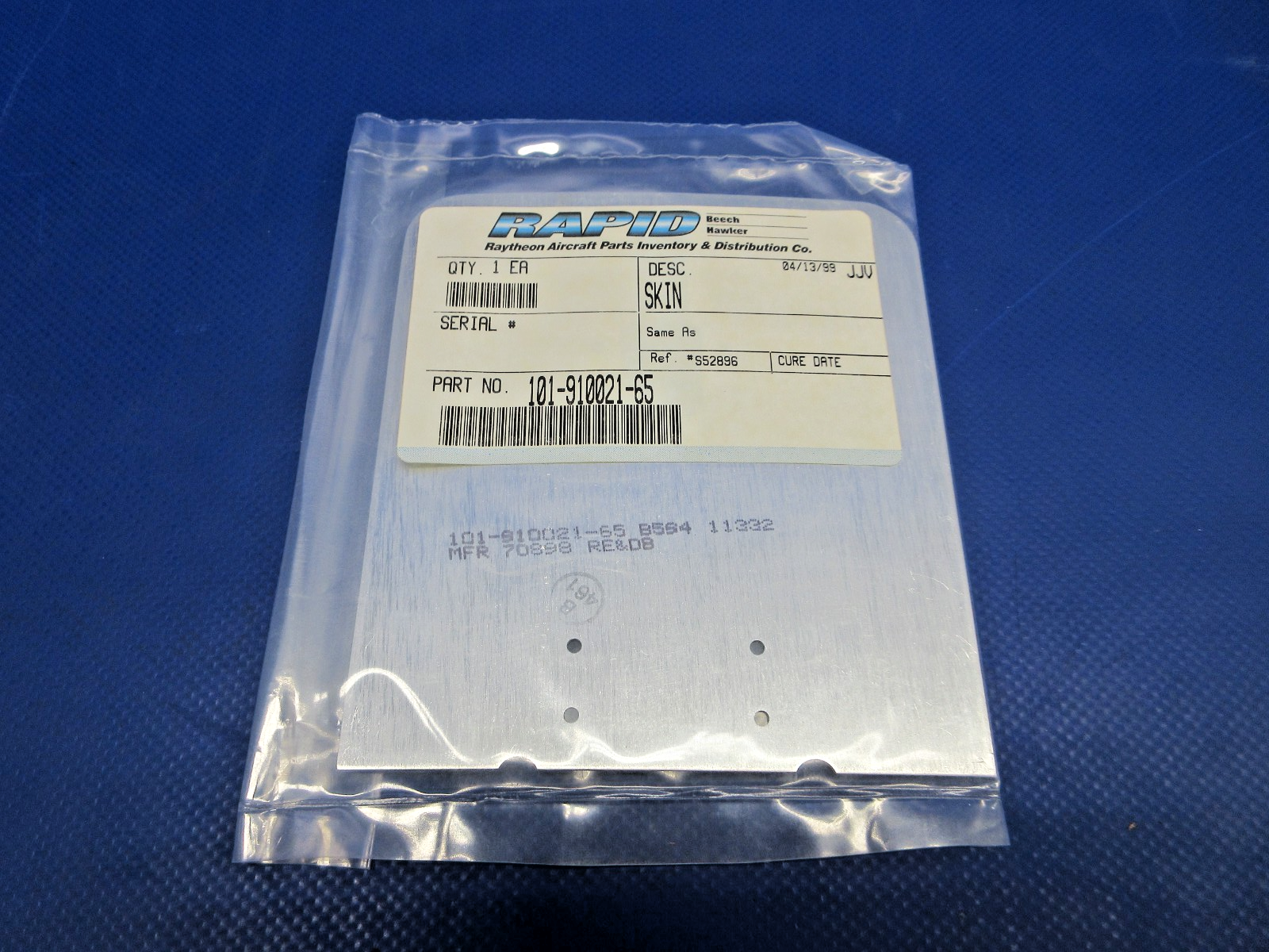 Beech AFT Upper Cowling Door Skin w/8130 P/N 101-910021-65 NOS (0426-830)4