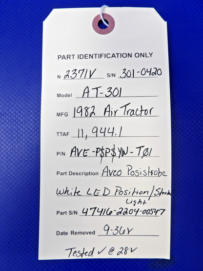 Air Tractor Aveo LED Position/Strobe Light P/N AVE-PSPSYW-T01 TESTED (0626-1509)8