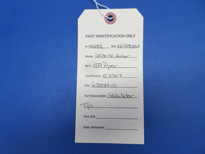 Piper PA-28-181 Archer Stabilator Tip P/N 63584-10 (0624-2055)