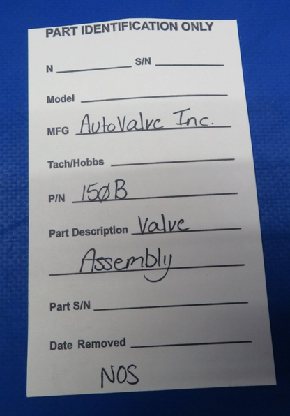 Auto Valve Inc Valve Assembly P/N 150B NOS (0523-158)