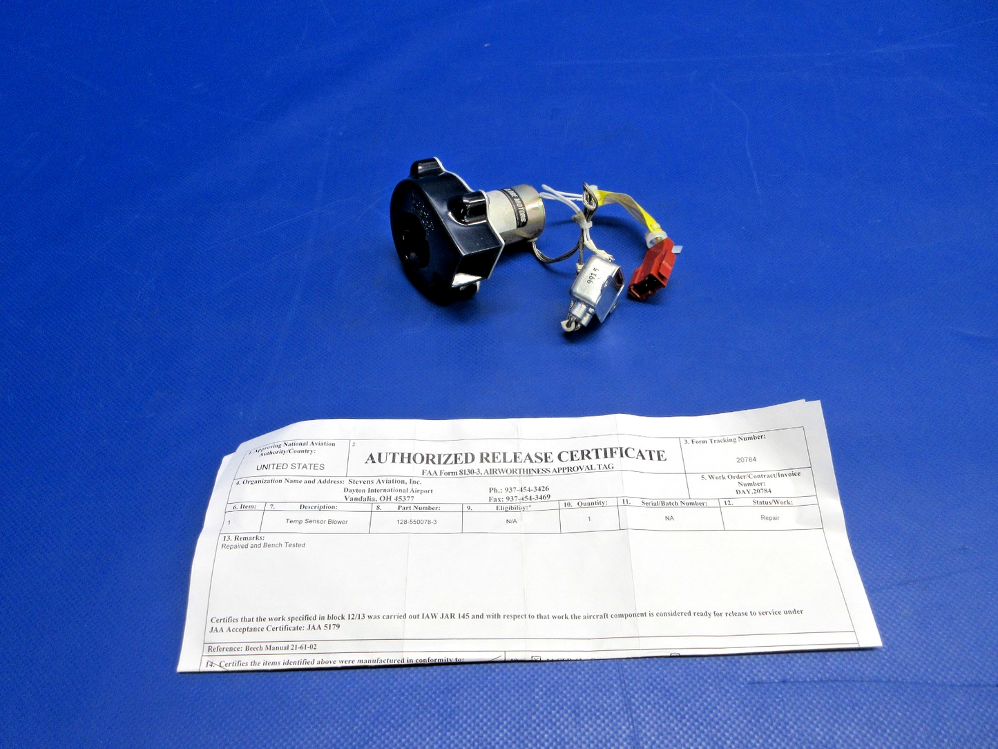 Beech Beech Jet Blower Temperature Sensor 28V w/8130 P/N 128-550078-3 (0426-806)0