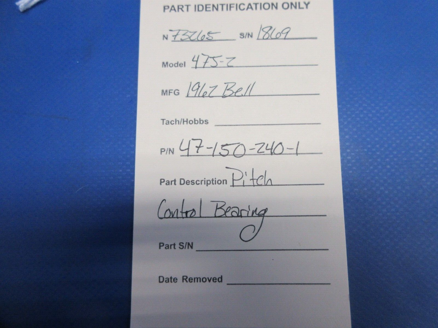 Bell 47J-2 Helicopter Pitch Control Bearing P/N 47-150-240-1 (1124-871)