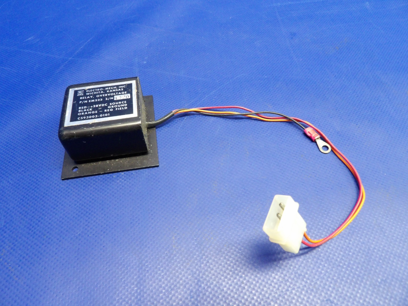 Electro-Mech Overvoltage Relay 28V P/N C593003-0101 NOS (0426-1243)5