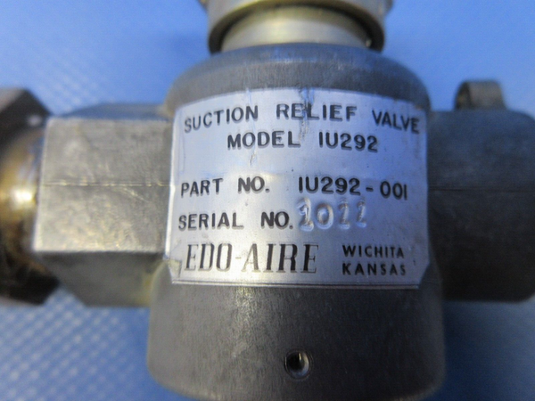 Bellanca 17-30A Viking Edo-Aire Suction Relief Valve P/N IU292 (0524-1292)