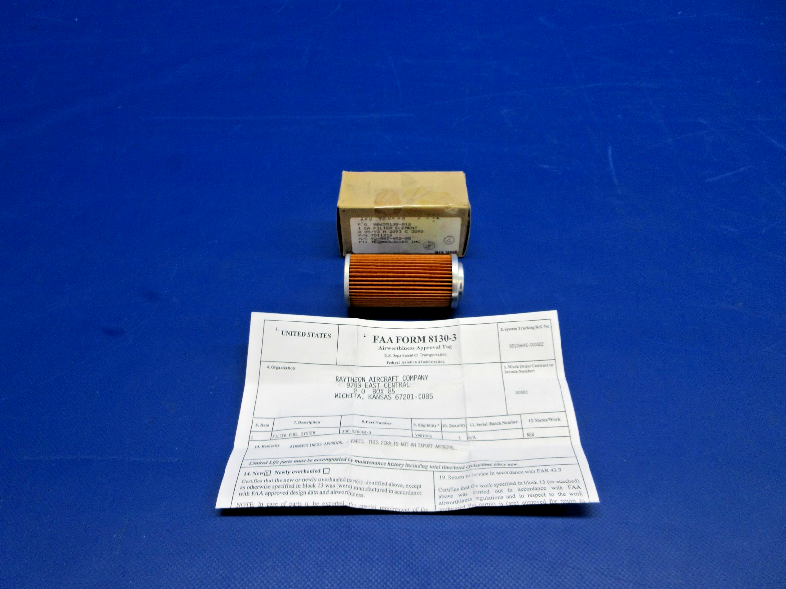 Beech Fuel Pump Filter w/8130 P/N 100-920068-3 NOS (0326-771)0