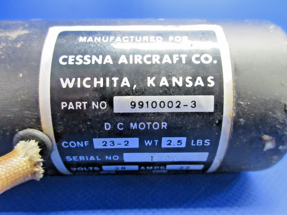 Cessna 310N Electro-Mech Landing Gear Motor 28V P/N 9910002-3 TESTED (0926-796)2