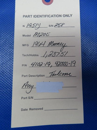 Mooney M20 / M20E Tailcone Assy P/N 4102-19 (0424-212)