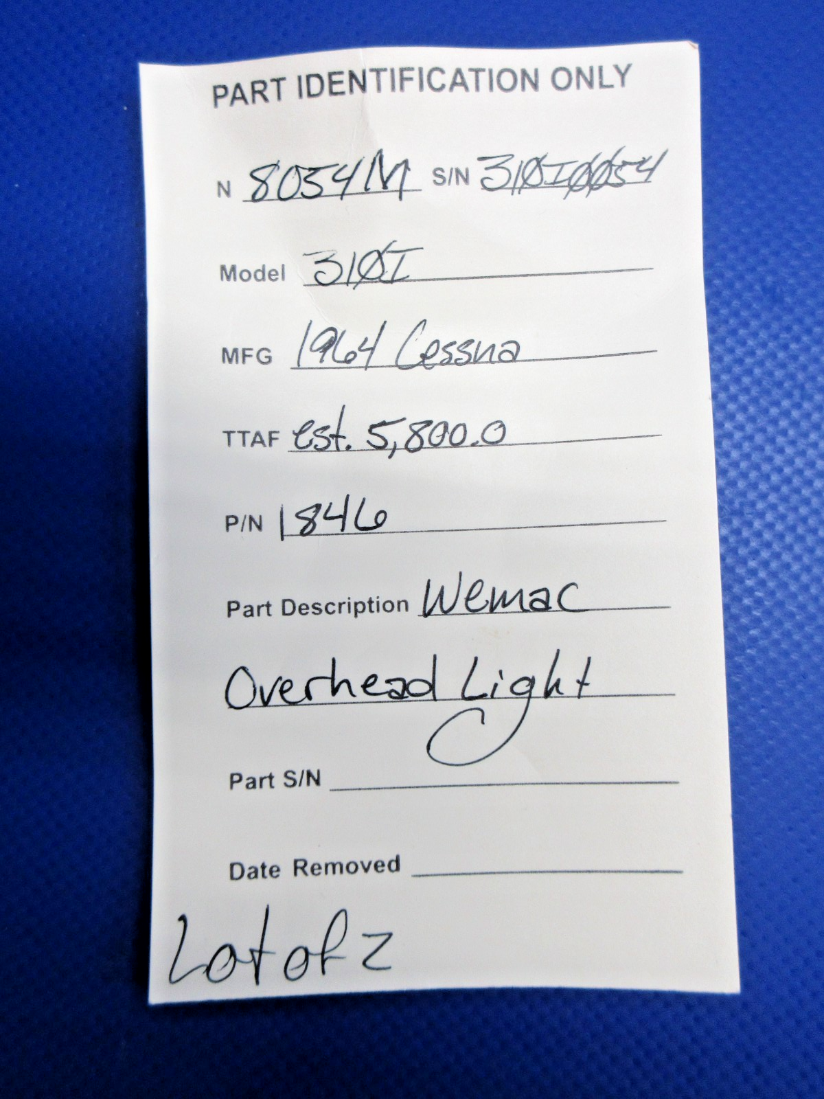 Cessna 310 / 310I Wemac Overhead Light P/N 1846 LOT OF 2 (0326-807)15
