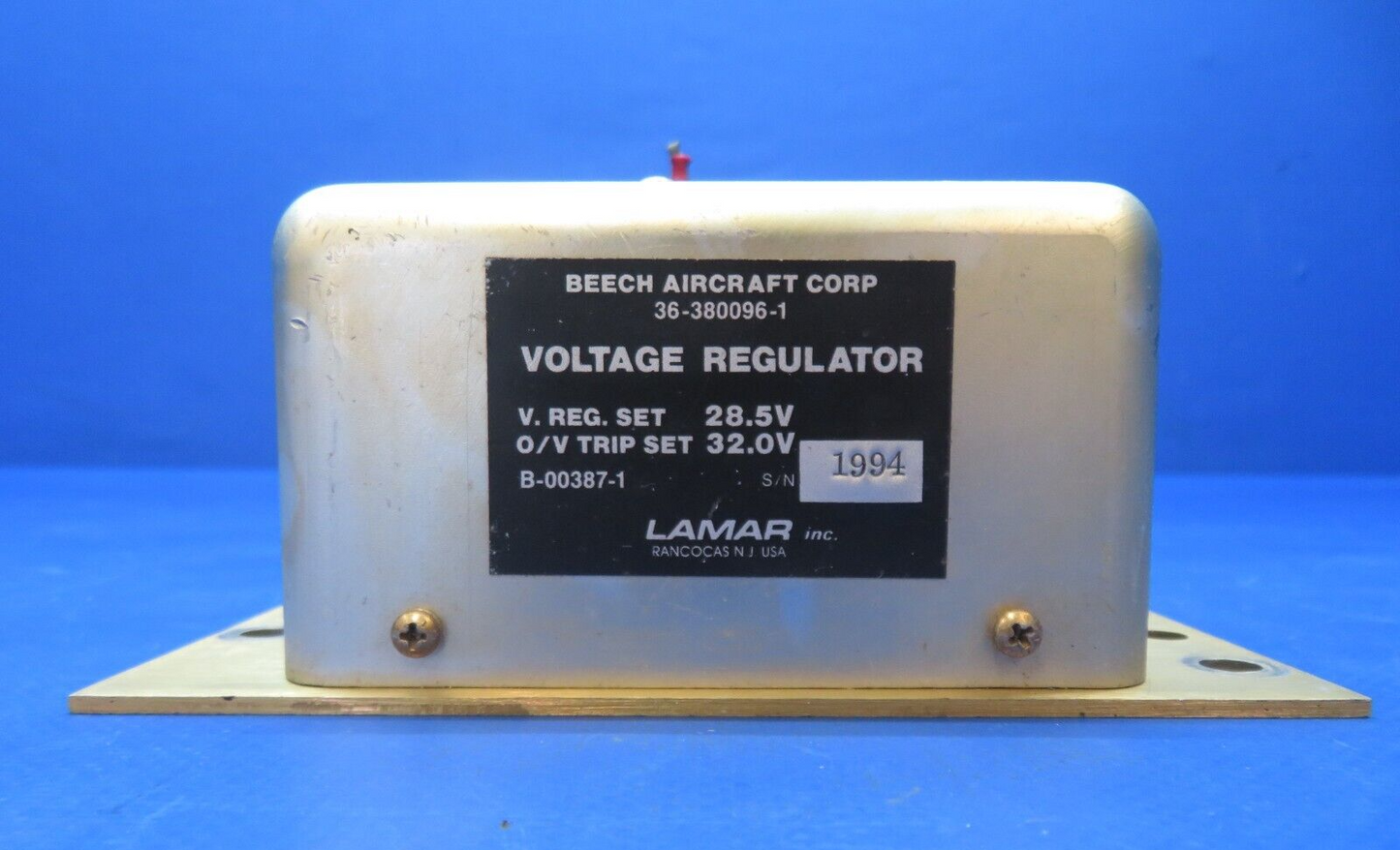 Lamar Voltage Regulator 28V P/N 36-380096-1 (0523-1027)