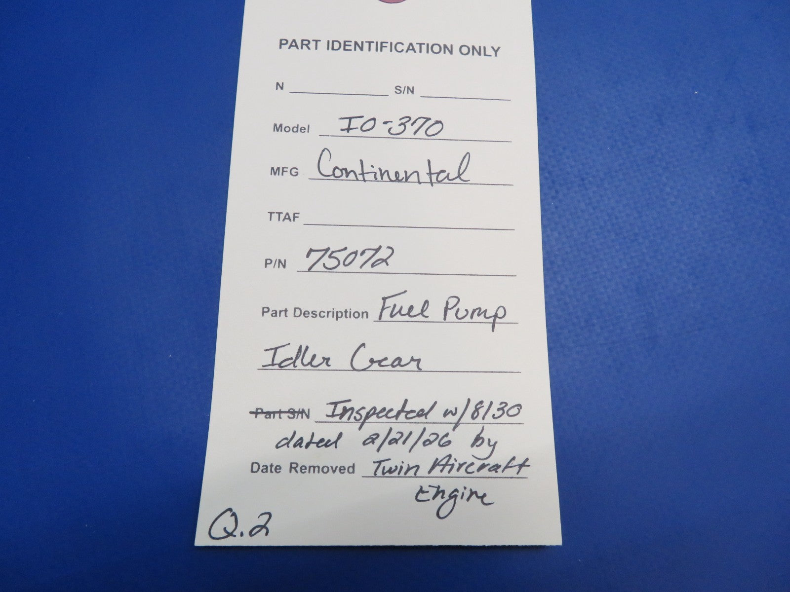 Continental IO-370 Fuel Pump Idler Gear P/N 75072 Inspected w/ 8130 (0326-1700)11