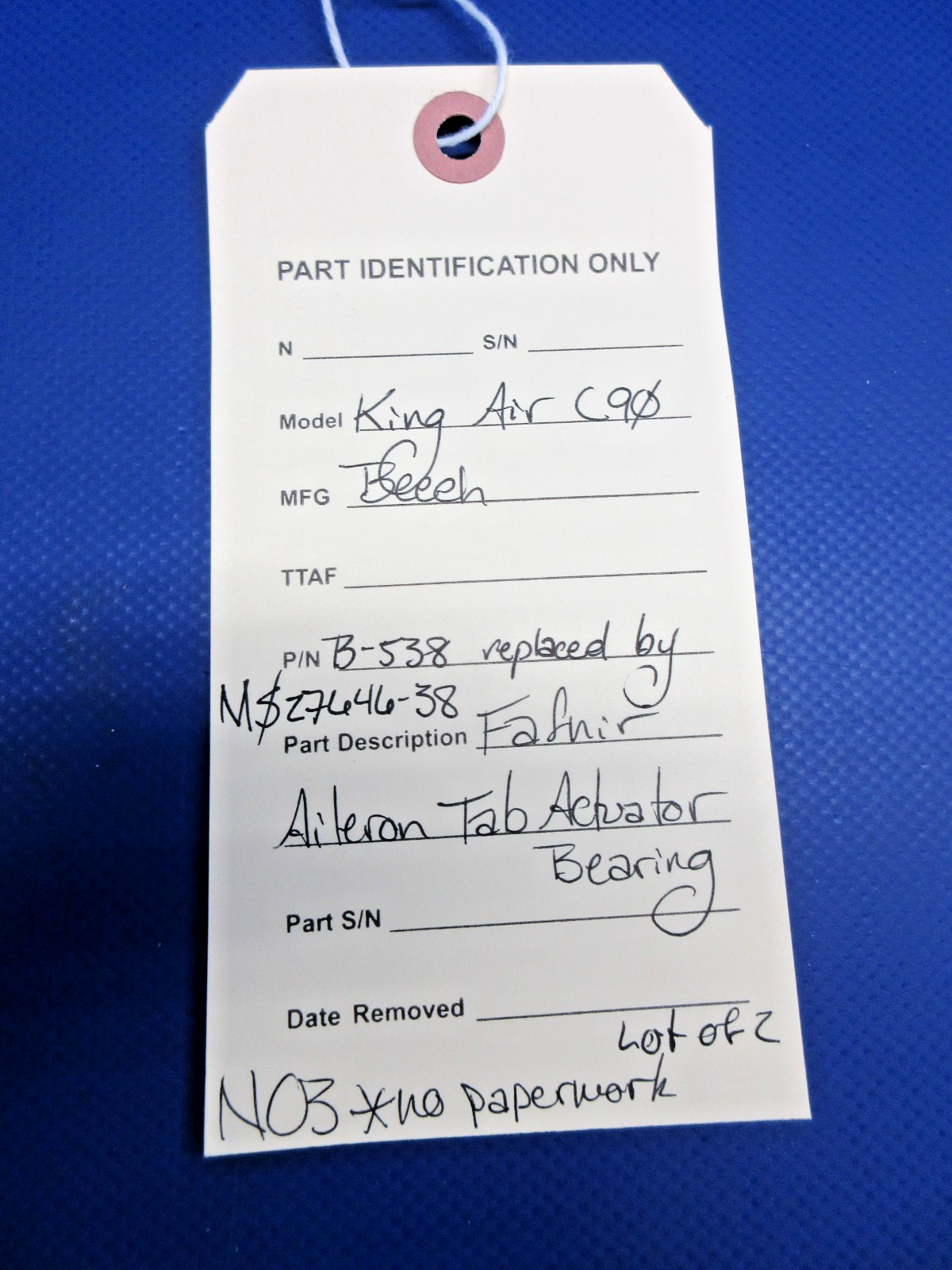 Beech Fafnir Aileron Tab Actuator Bearing P/N B-538 LOT OF 2 NOS (0426-828)10