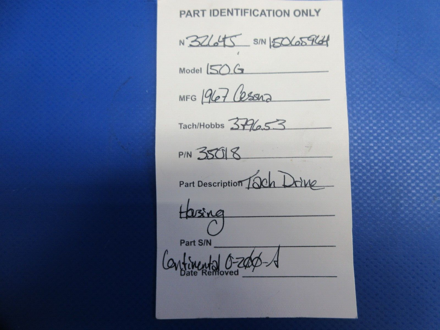 Continental O-200-A Tach Drive Housing P/N 35018 (0824-854)