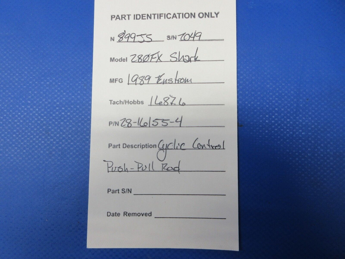 Enstrom 280FX Helicopter Cyclic Control Push-Pull Rod P/N 28-16155-4 (1124-1283)
