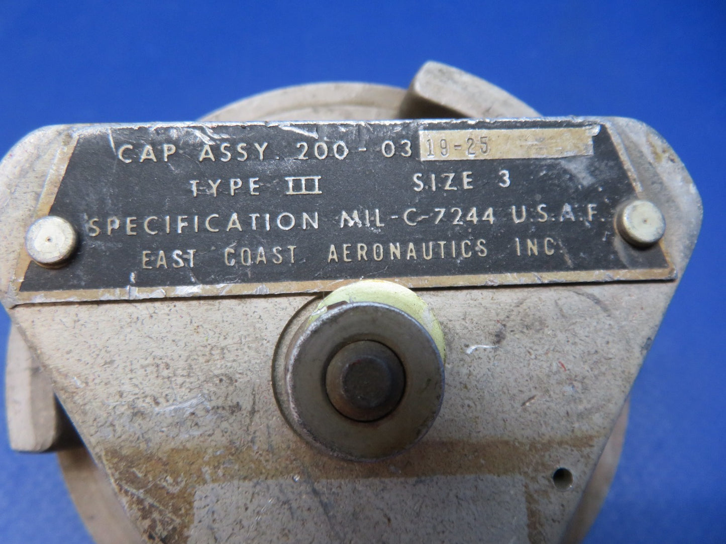 East Coast Aeronautics Fuel Cell Caps Type III 200-3-19-25 LOT OF 2 (1124-1401)2
