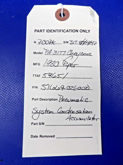 Piper Cheyenne Pneumatic System Condensation Accumulator 51669-02 (0626-1296)10
