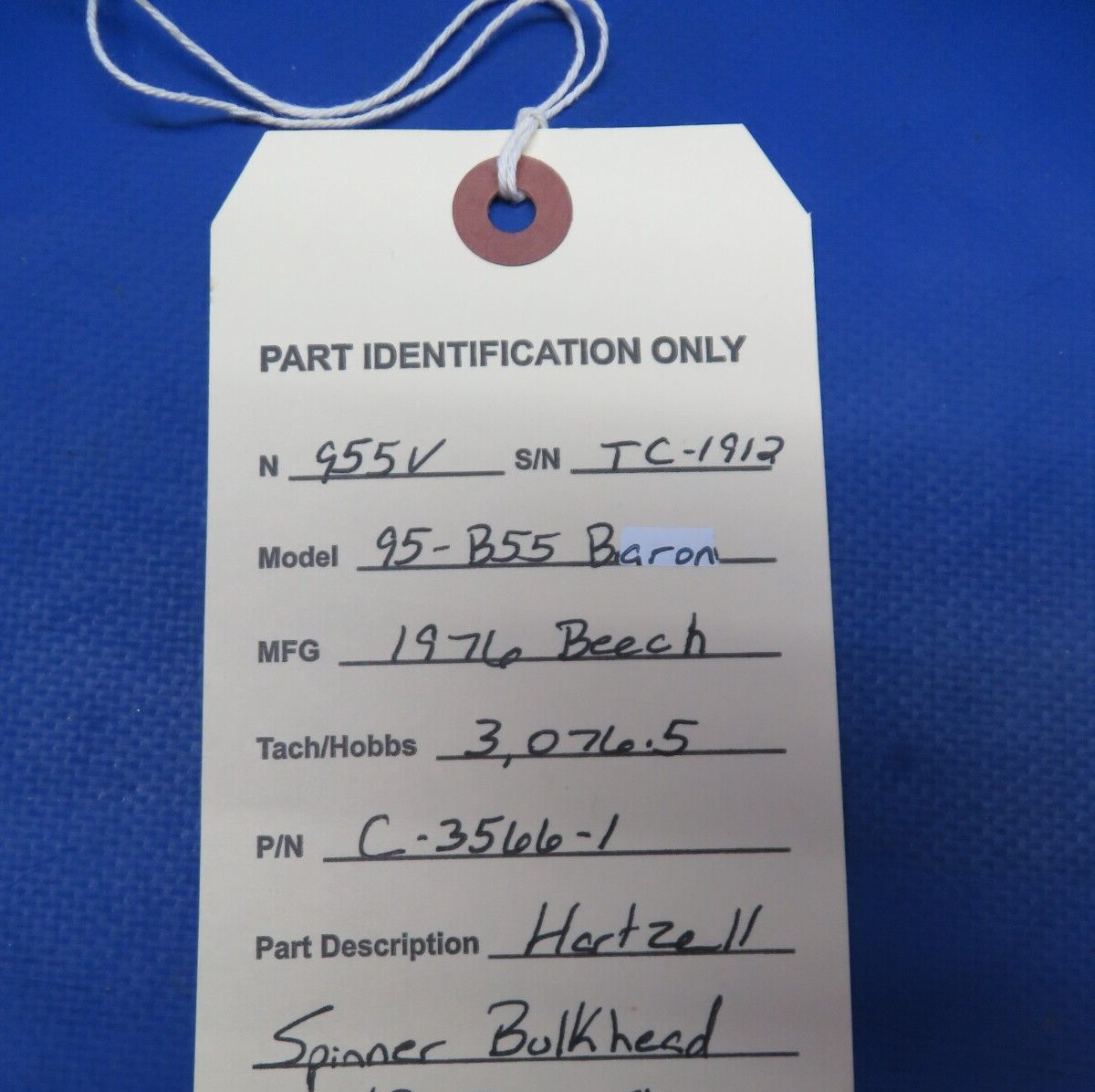 Beech 95-B55 Baron Spinner Bulkhead P/N C-3566-1 (0423-397)5