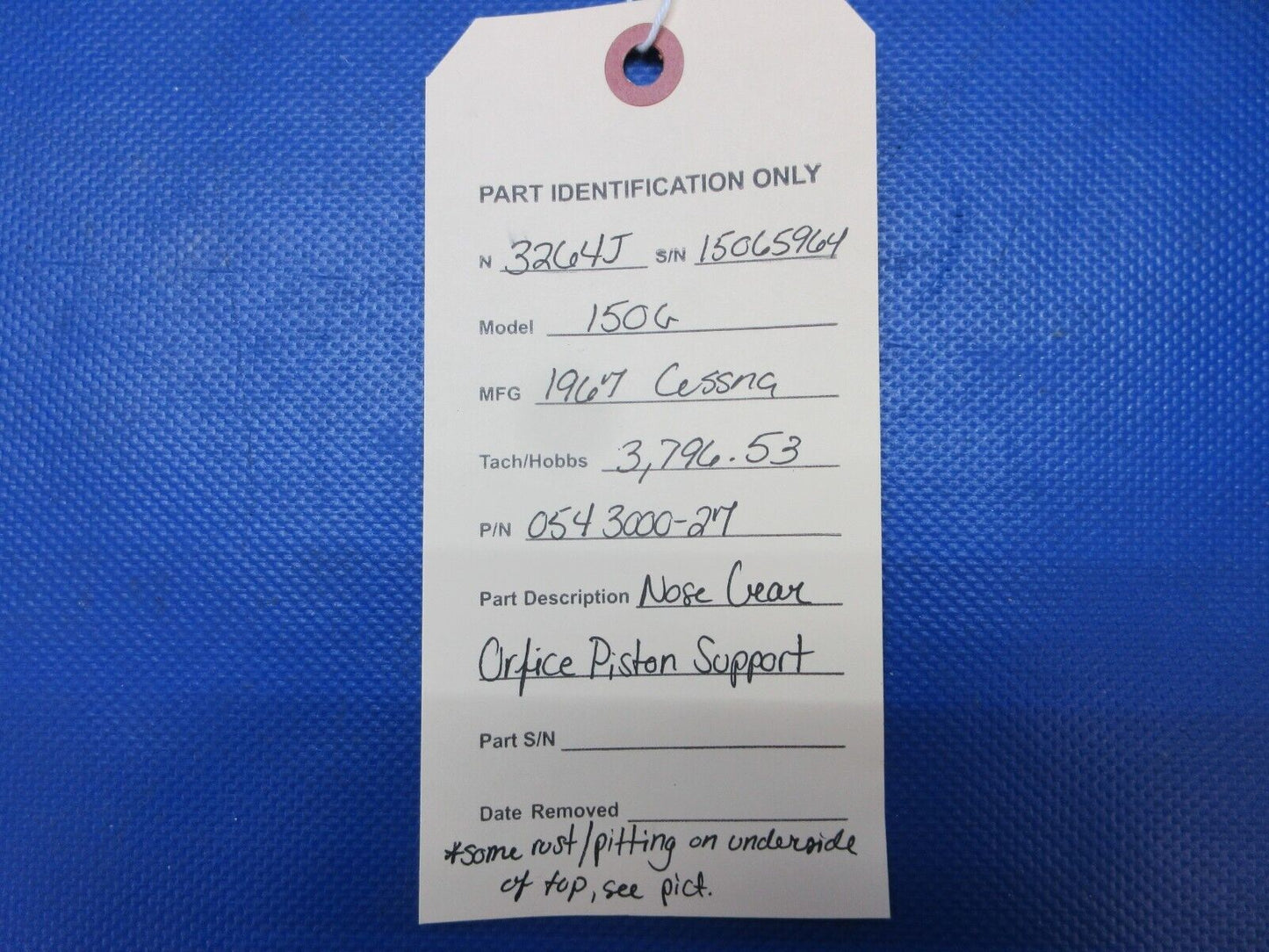 Cessna 150 / 150G Nose Gear Orfice Piston Support P/N 0543000-27 (0924-1276)