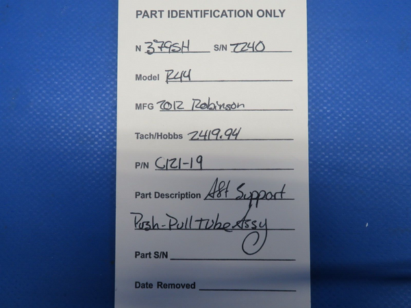 Robinson R44 Raven II Helicopter AFT Support Push-Pull Tube C121-19 (0724-2059)