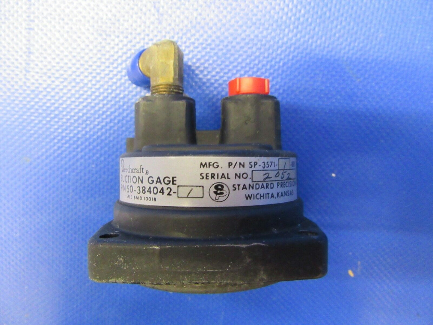 Beech A23A Musketeer Suction Gauge P/N 50-384042-1, SP-357H-BEC (0521-422)