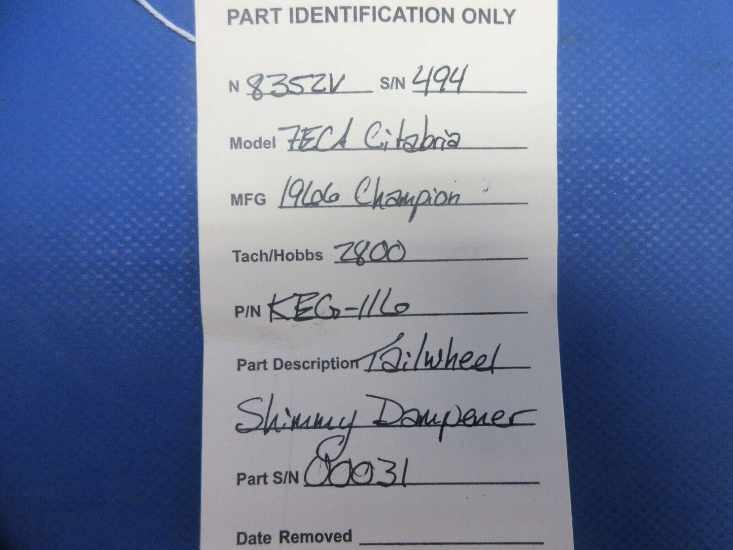 Champion 7ECA Alaskan Gear Company Tailwheel Shimmy Dampener KEG-116 (0824-737)