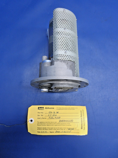 Airborne Fuel Pump 28 Volt P/N 1D2-12 OVERHAULED (0426-779)1