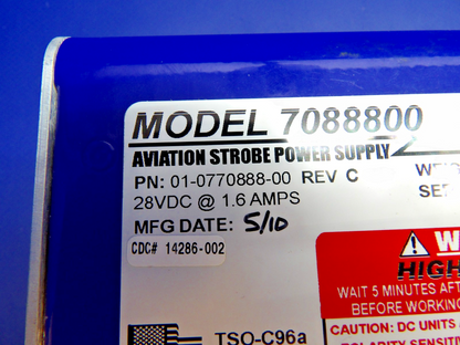 Whelen 7088800 Aviation Strobe Power Supply 28V P/N 14286-002 TESTED (0426-1338)2