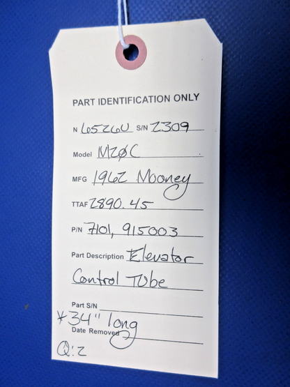 Mooney M20 / M20C Elevator Control Tube P/N 7101 (0426-912)10