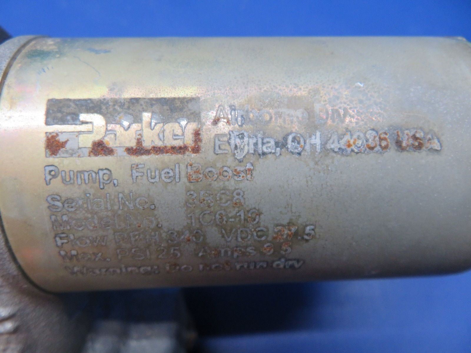 Cessna 421 Airborne Fuel Pump 28v P/N 1C6-10 CORE (0326-175)1