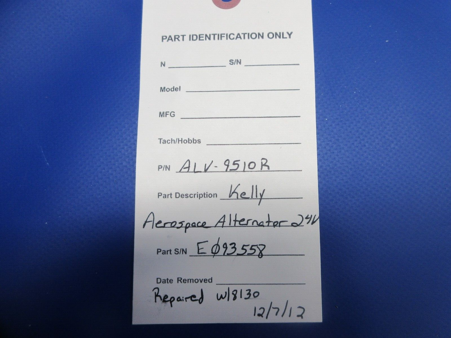 Kelly Aerospace Alternator 24V P/N ALV-9510R Repaired w/8130 (1224-747)