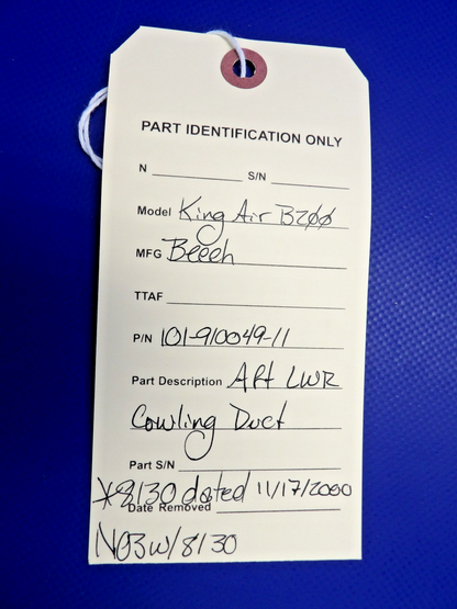 King Air B200 Beech Aft LWR Cowling Duct NOS w8130 P/N 101-910049-11 (0326-1254)14