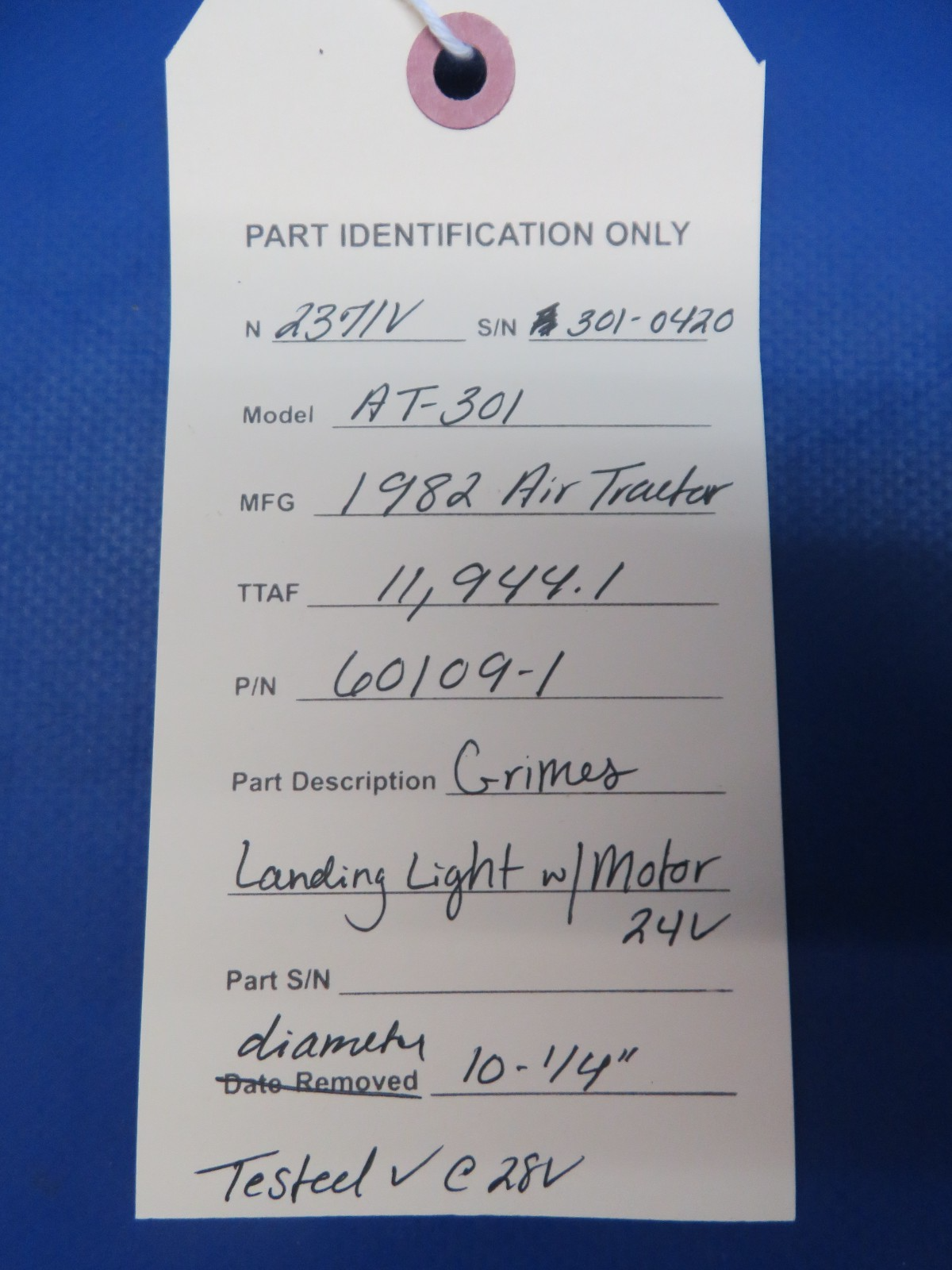 Air Tractor AT-301 Grimes Landing Light w/ Motor 24v 60109-1 TESTED (0326-112)13