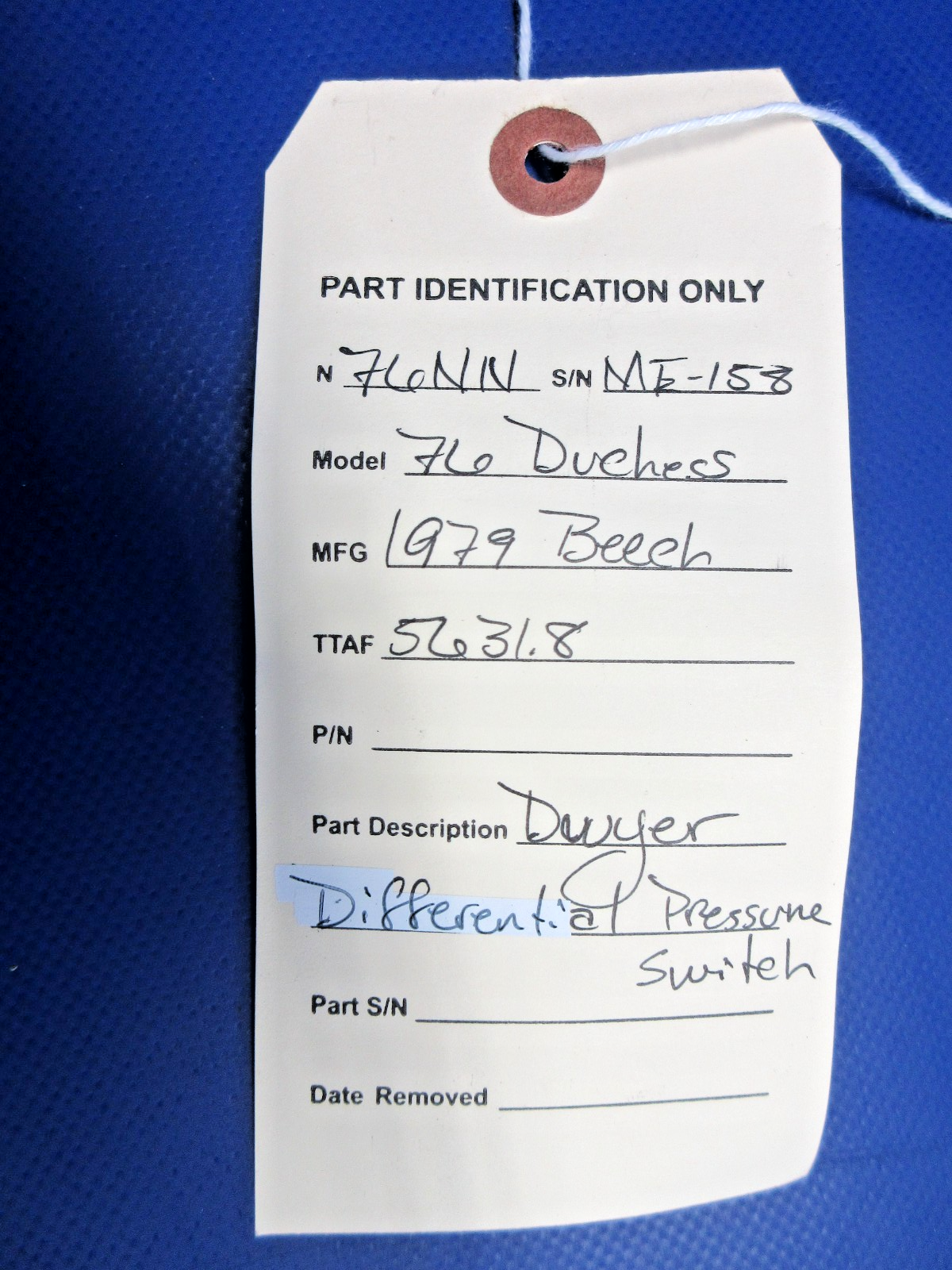 Beech 76 Duchess Dwyer Differential Pressure Switch (0626-716)11