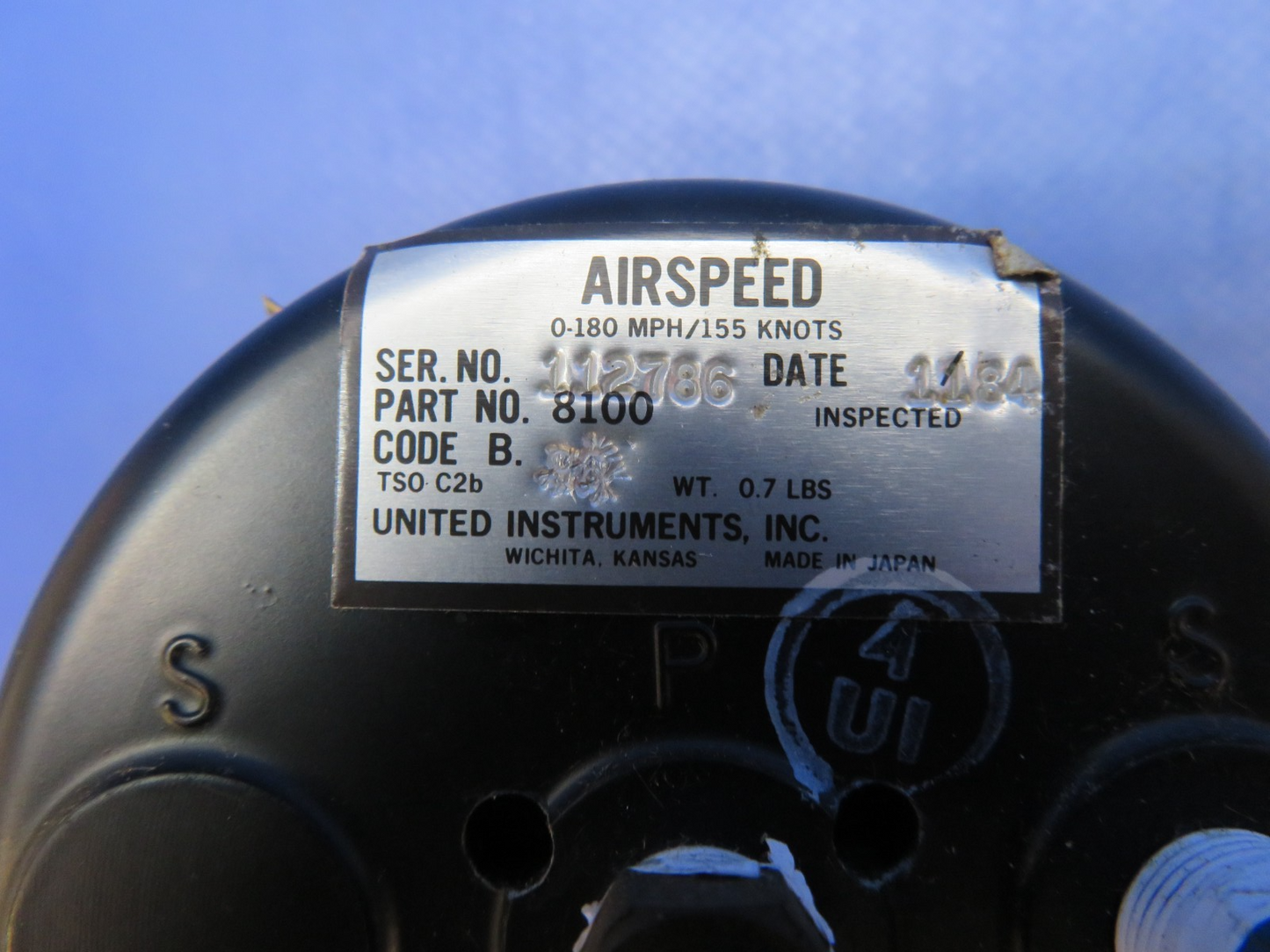 Piper PA-28-140 Cherokee UI Airspeed Indicator P/N 8100 WARRANTY (0726-447)4