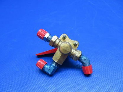 Piper PA-28-140 Cherokee Fuel Valve w/ Plate P/N 491-974 OVERHAULED (0324-1764)