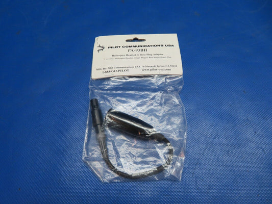 Pilot Comm USA Helicopter Headset To Base Plug Adapter PA93BH NOS (1024-258)