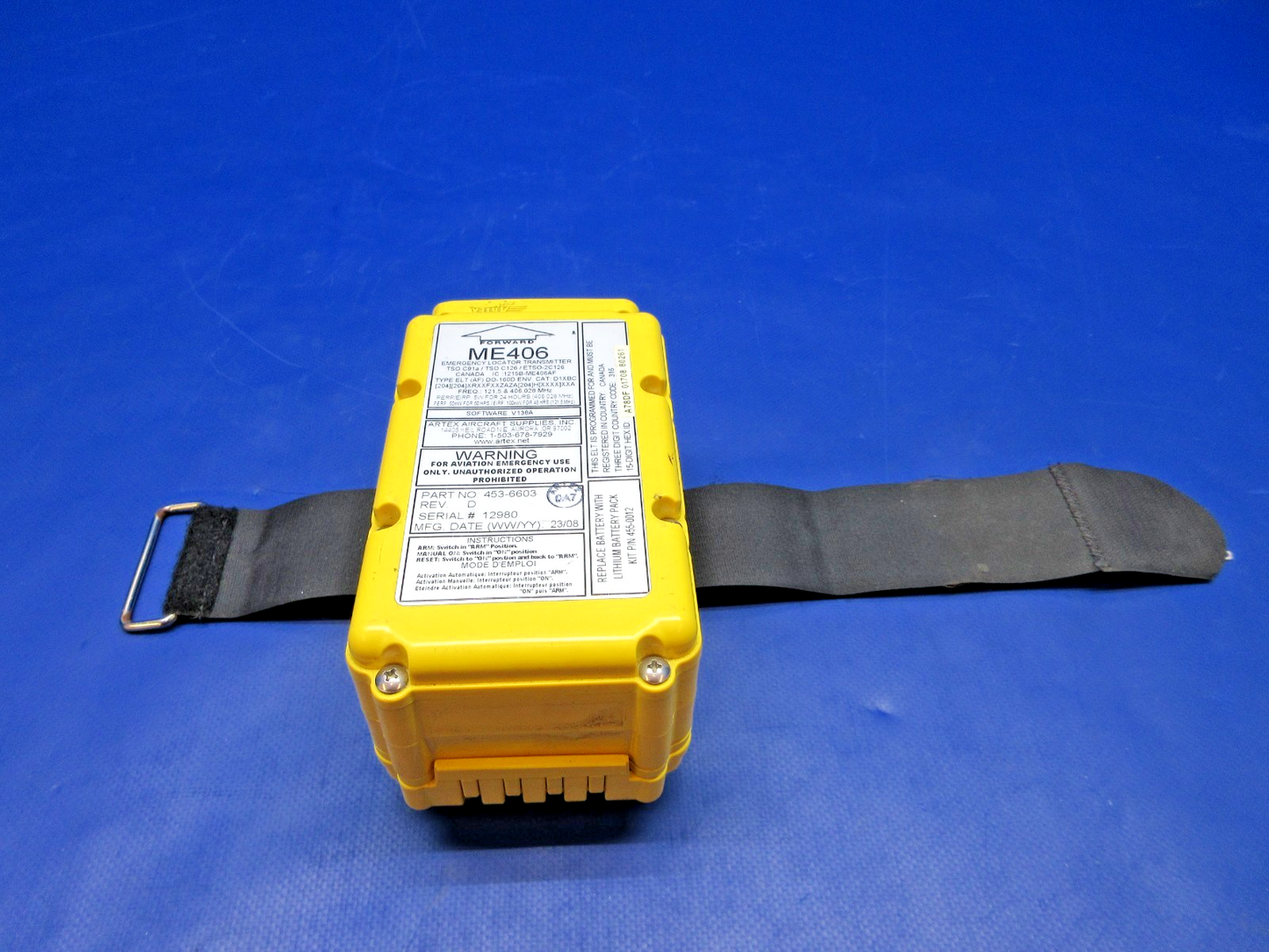 Artex ELT ME-406 w/Tray, Remote Switch & Antenna P/N 453-6603 TESTED (0426-812)4