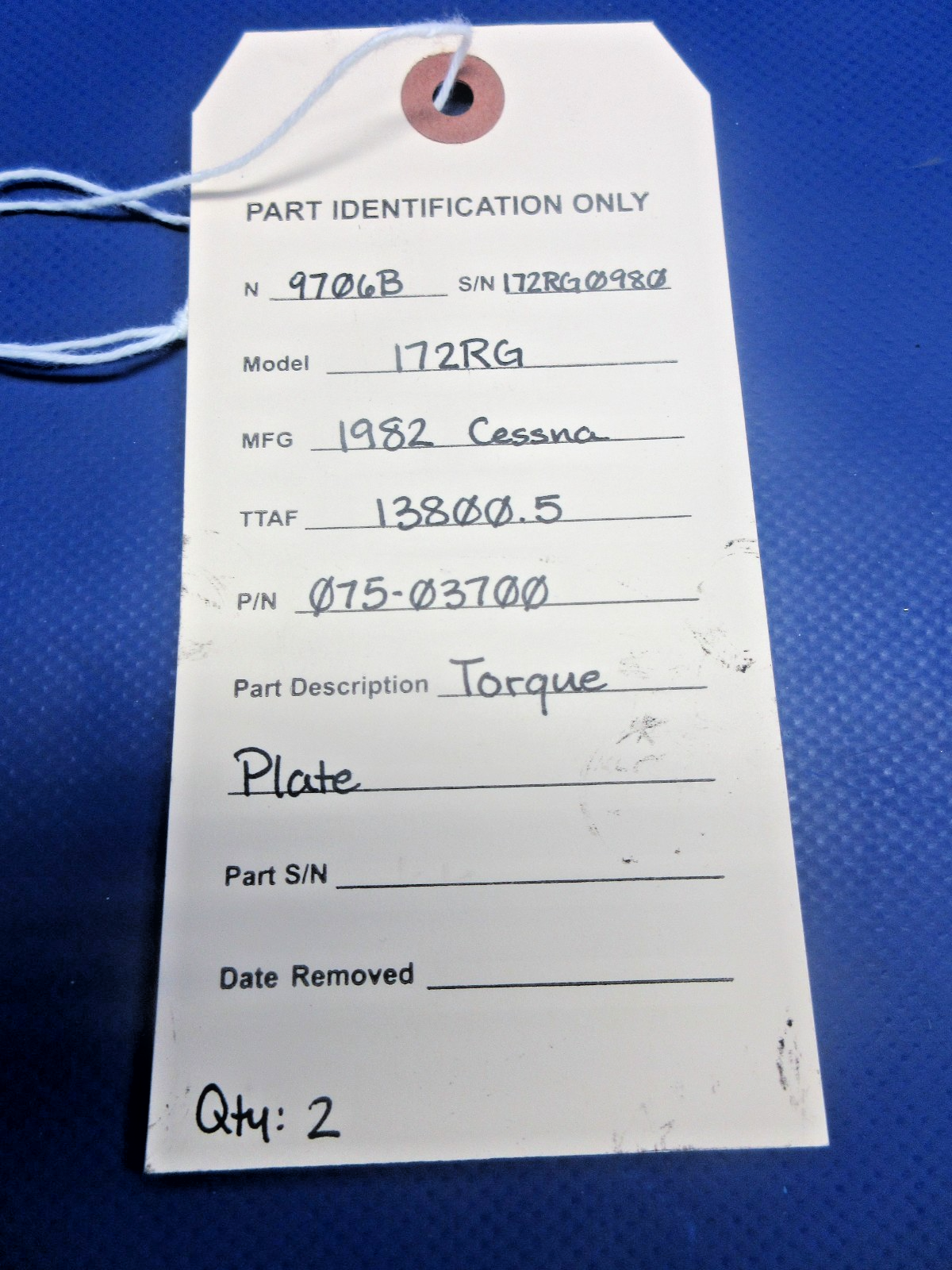 Cessna 172 / 172RG Cleveland Torque Plate P/N 075-03700 (0826-757)8