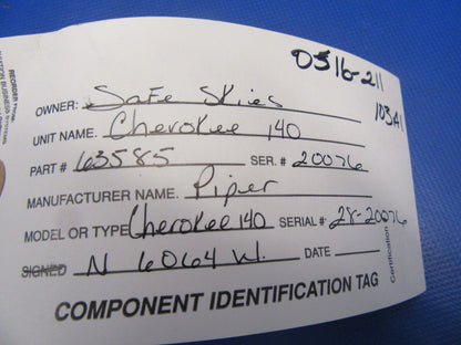 Piper Cherokee 140 Stabilator Tab LH 63585-000 & 63585-803 Repaired (0516-211)