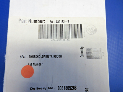 Beech King Air Threshold Seal w/8130 P/N 50-430182-5 LOT OF 2 NOS (0326-720)2