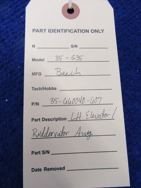 Beech 35 thru G35 "E-Series" Ruddervator / Elevator P/N 35-660040-607 (0522-200)