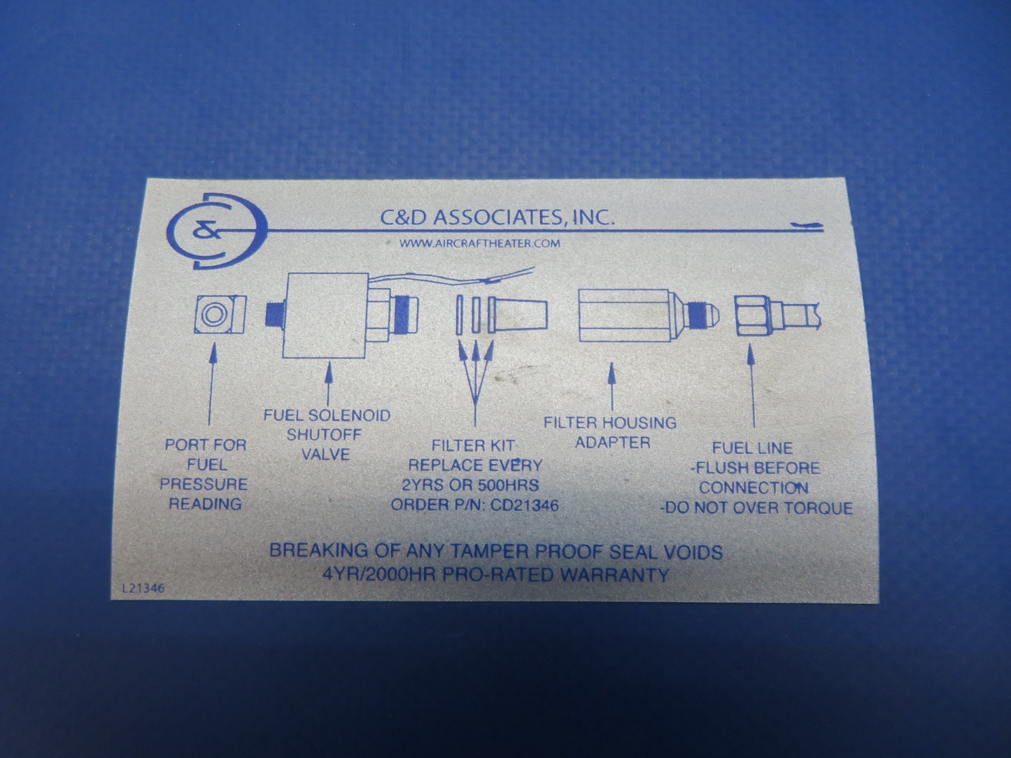 Cessna C&D Associates Aircraft Combustion Heater 24v CD14025-1 TESTED (0326-201)10