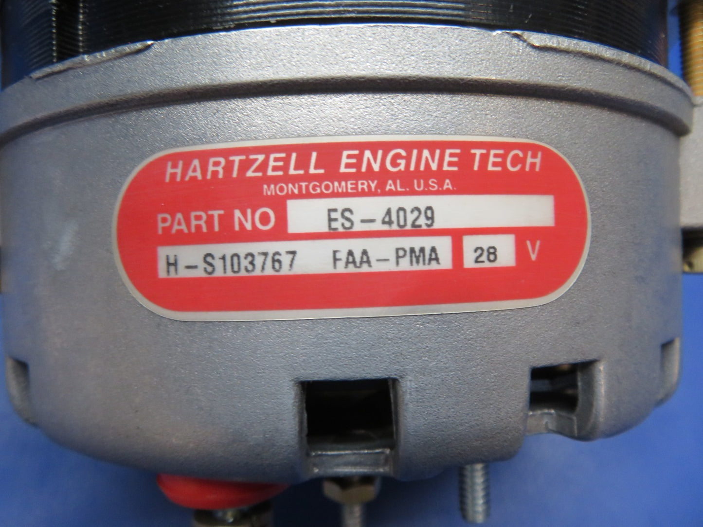 Hartzell Alternator 28V P/N ES-4029, 653344, 653344-1 TESTED (0226-447)1