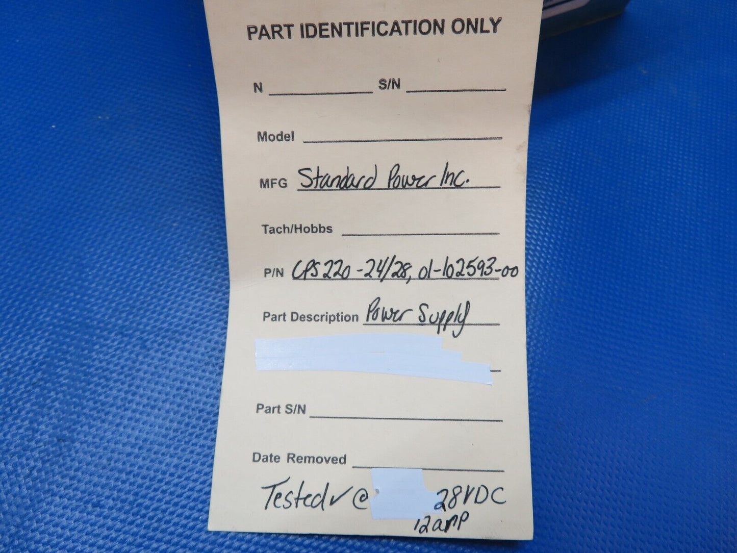@Standard Power Inc. Power Supply 28V P/N CPS220-24/28, 01-102593-00 (1124-2002)