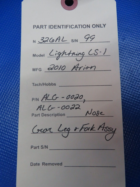Arion Lightning LS-1 Nose Gear Leg & Fork Assy P/N ALG-0020 (0324-220)