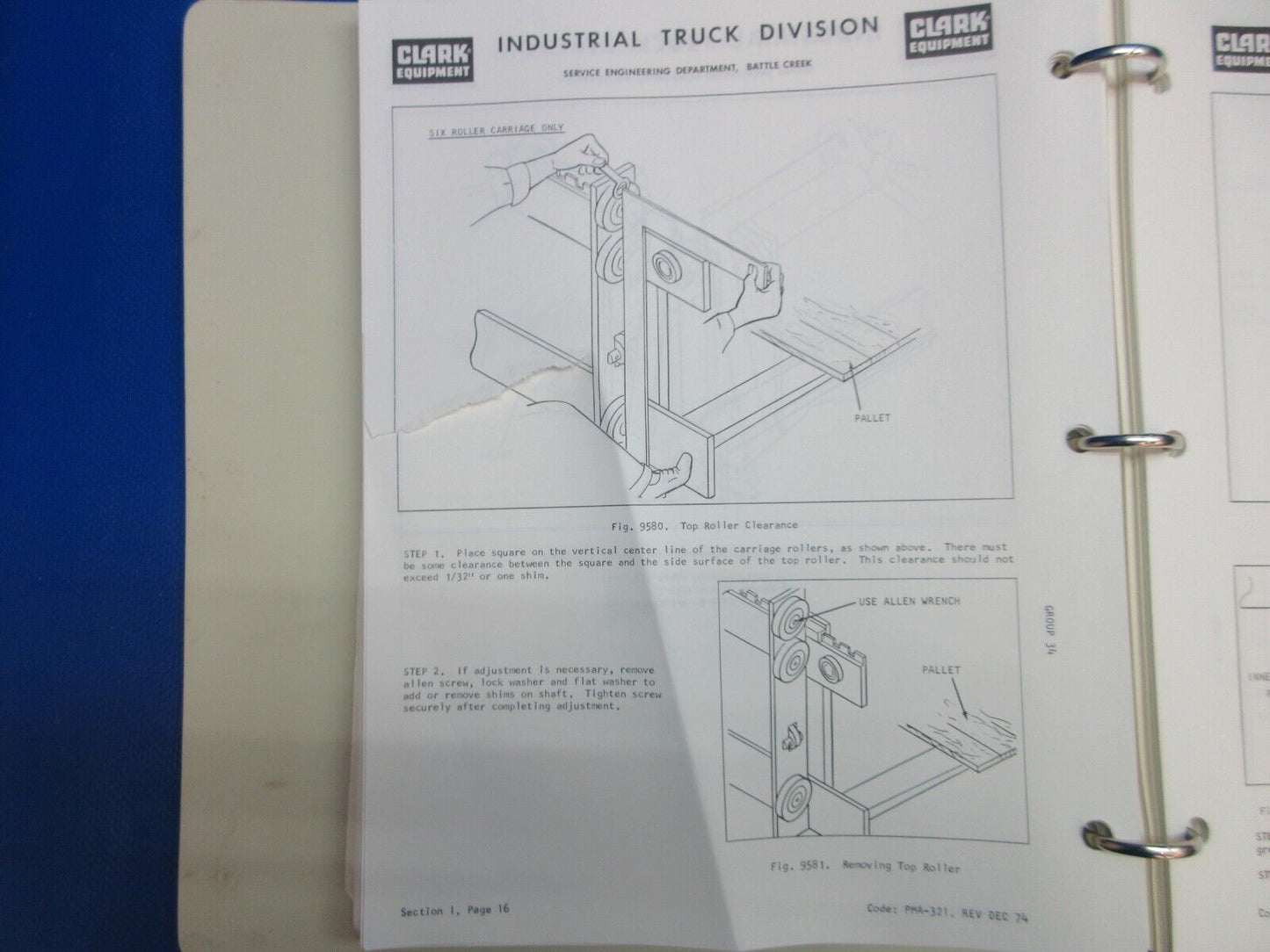 Clark Forklift Service Manual PMA273 10th Rev. C500 355 (1024-1243)